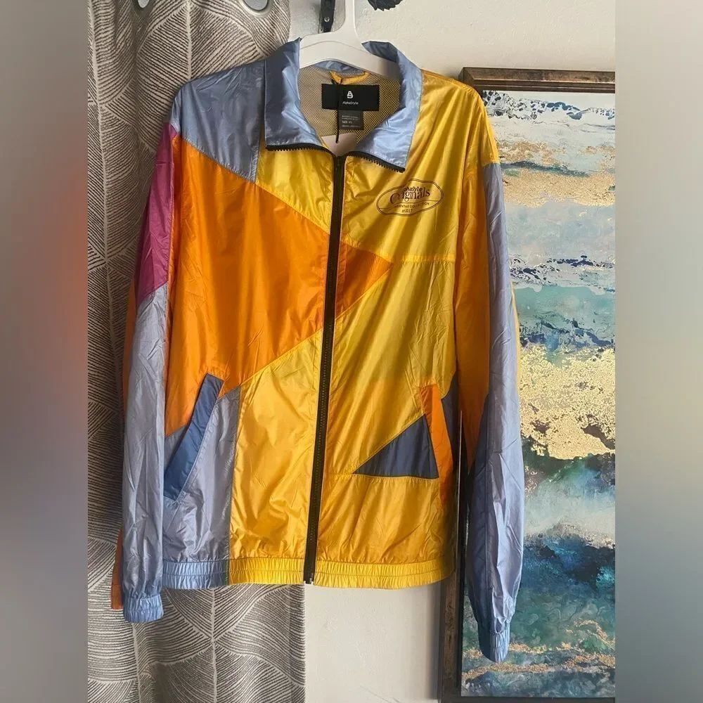 AlphaStyle Originals Jacket Mens Nylon Sz XS Multicolored NWT